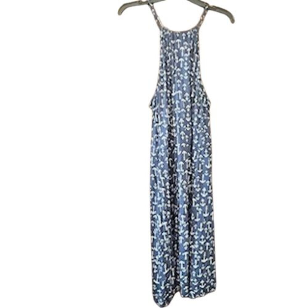 Old Navy Nautical Dress Womens Size XL Mid Length Spaghetti Strap Navy & White